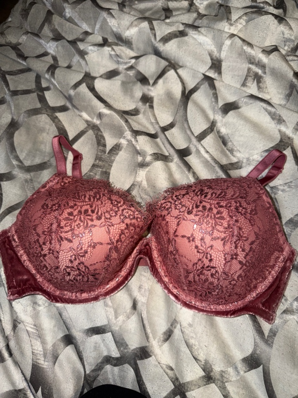 Victoria Secret Lace Detail Molded Underwire Bra - Dusty Rose